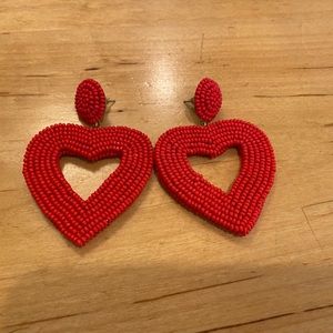 Beaded heart earrings